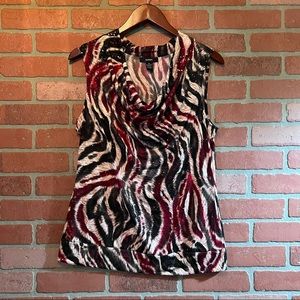 Modern Print Sparkly Tank Top Blouse